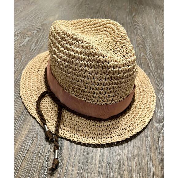 Vintage Tommy Hilfiger Straw Fedora Hat - Picture 1 of 8